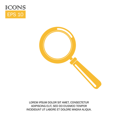 vector yellow magnifying glass flat design iconのイラスト素材