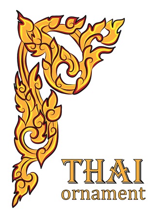 vector illustration of traditional golden Thai ornamentのイラスト素材