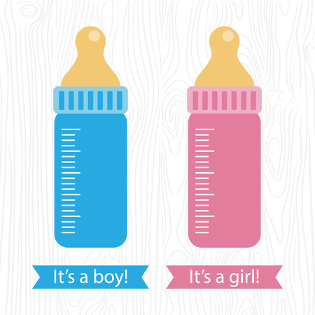 vector illustration of blue and pink bottles on white background. EPSのイラスト素材