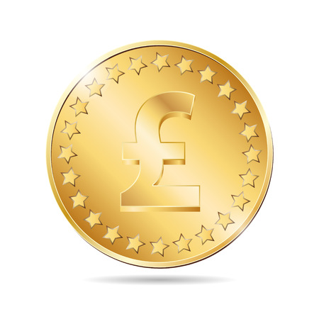 vector illustration of a coin with pound sign. EPSのイラスト素材