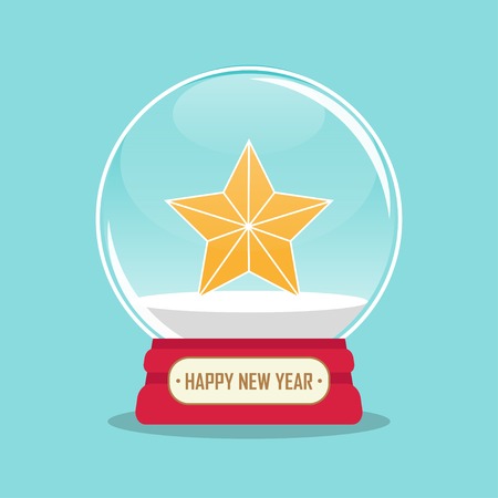 vector illustration of snow globe with star inside. EPSのイラスト素材