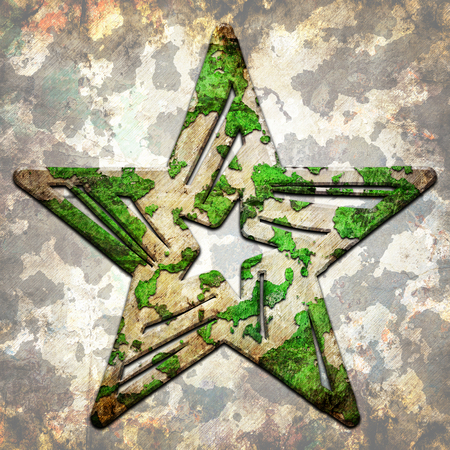 Abstract star on military grunge backgroundの写真素材