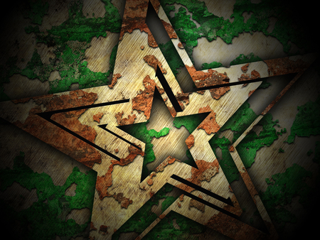 Abstract star on military grunge backgroundの写真素材