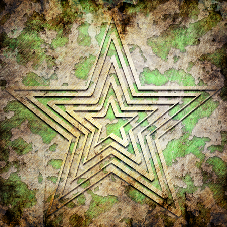 Abstract star on military grunge backgroundの写真素材