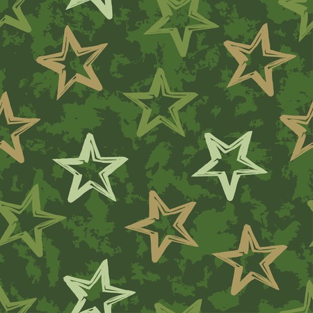 Grunge military pattern with stars.のイラスト素材