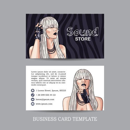 Mock up of sound store business card.のイラスト素材