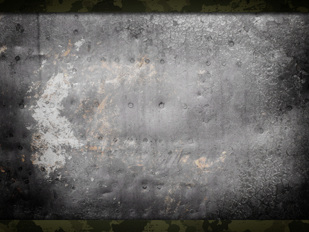 Camouflage military background with scratches and stainsの写真素材