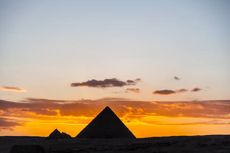 Egypt Cairo - Giza. General view of pyramids の写真素材