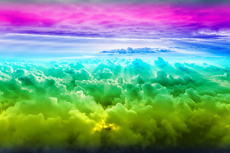 Beautiful blue sky background with cloudsの写真素材