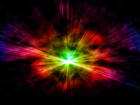 glowing background with rays of light on a blue