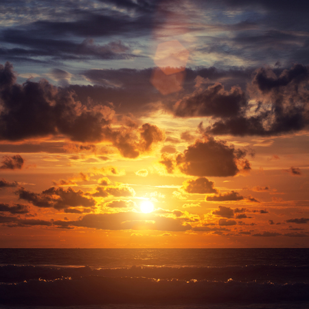 Beautiful sunrise in the Indian Oceanの写真素材