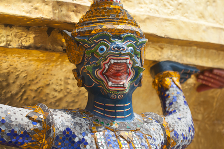 Giant Buddha in Grand Palace, Bangkok, Thailandの写真素材
