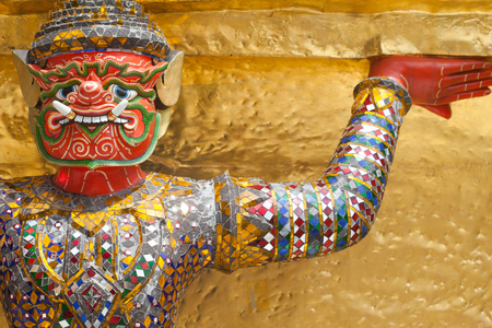 Giant Buddha in Grand Palace, Bangkok, Thailandの写真素材