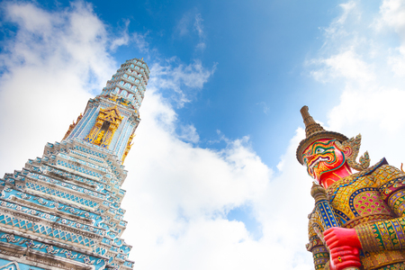 Demon Guardian in Wat Phra Kaew Grand Palace Bangkokの写真素材