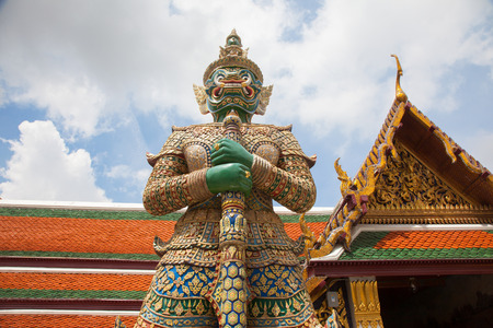 Demon Guardian Wat Phra Kaew Grand Palace Bangkokの写真素材