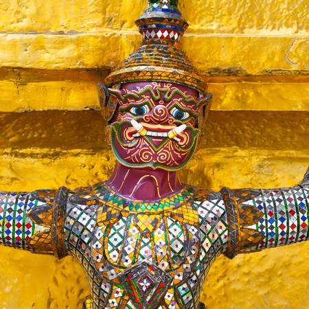 Giant Buddha in Grand Palace, Bangkok, Thailandの写真素材