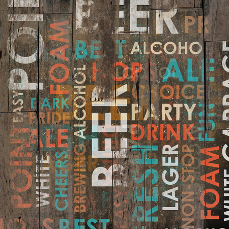 Beer Drink Types Menu as a Grunge Backgroundの写真素材