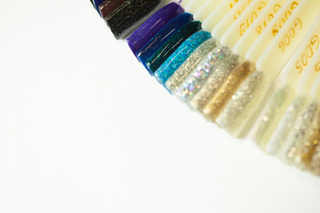 collection of color nail polish samplesの写真素材