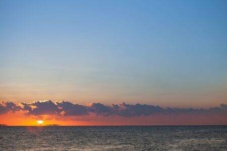 Beautiful sunrise over the red seaの写真素材