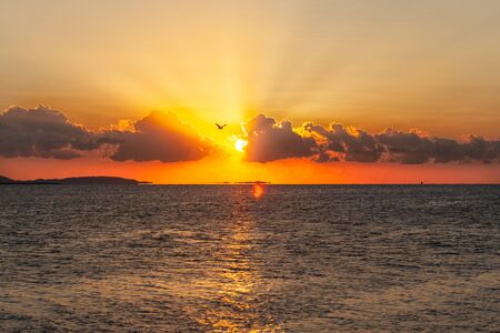 Beautiful sunrise over the red sea
