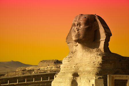 The Great Sphinx in Giza, Egyptの写真素材