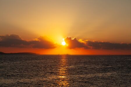 Beautiful sunrise over the red seaの写真素材