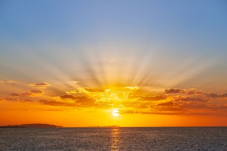 Beautiful sunrise over the red seaの写真素材