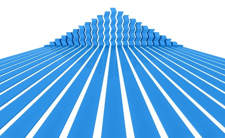 Curved blue 3d lines as a backgroundの写真素材