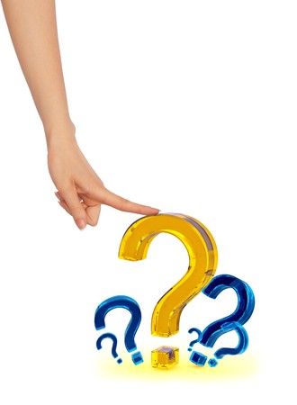 Person chooses the most important question in his lifeの写真素材