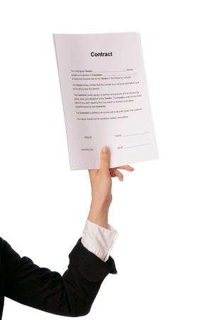 General director showing a contract for her partnerの写真素材