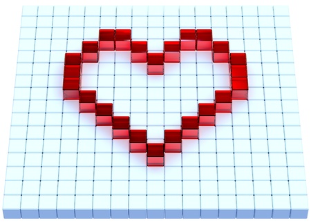 red heart shape as symbol of love on valentine's day on February, 14thの写真素材