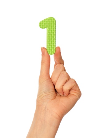 number one in the hand for the winnerの写真素材