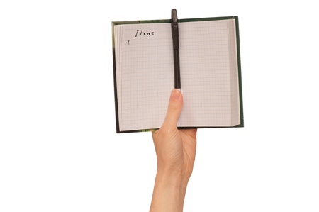 business woman writes ideas for business planの写真素材