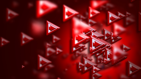 Moving group of arrows on a red backdrop, as a concept and a sign of the wrong choice of internet...