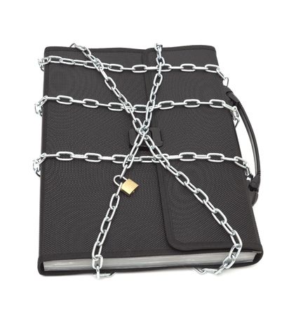 Picture of black portfolio case on white backgroundの写真素材