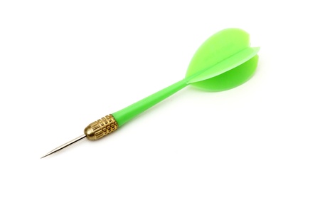 green dart  isolated on white backgroundの写真素材