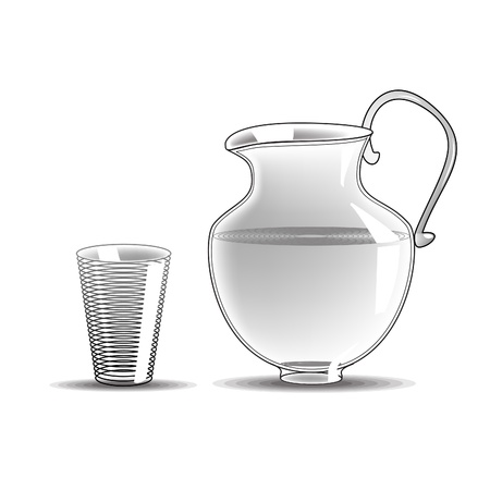 Glass Pitcher - Retro Clipart Illustration isolatedのイラスト素材