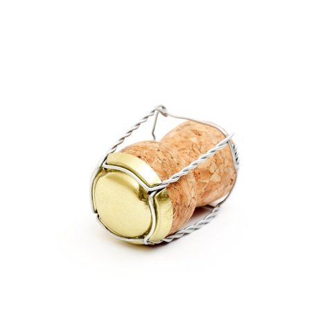 Champagne cork isolated on a white backgroundの写真素材