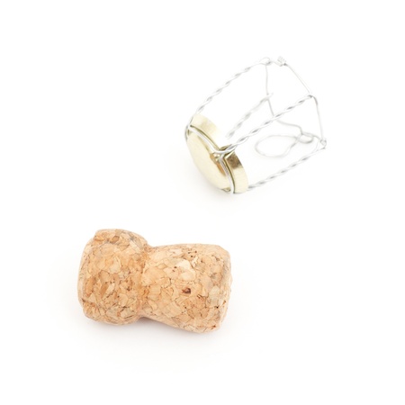 Champagne cork isolated on a white backgroundの写真素材