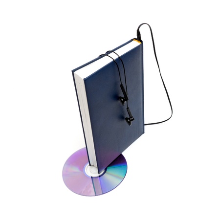 headphones and booksの写真素材