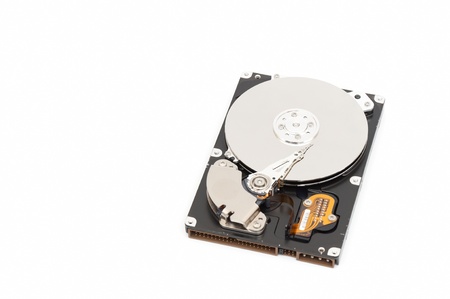 of Hard disk drive HDD on white background with soft shadow
