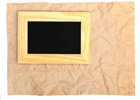 wooden frame on old paper vinttage backgroundの写真素材