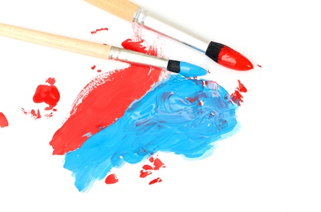 brush and paint scratch isolated on a white backgroundの写真素材