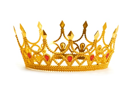 Gold crown isolated on a white backgroundの写真素材