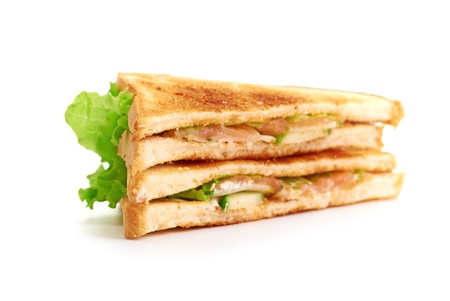 fresh sandwich isolated on a white backgroundの写真素材