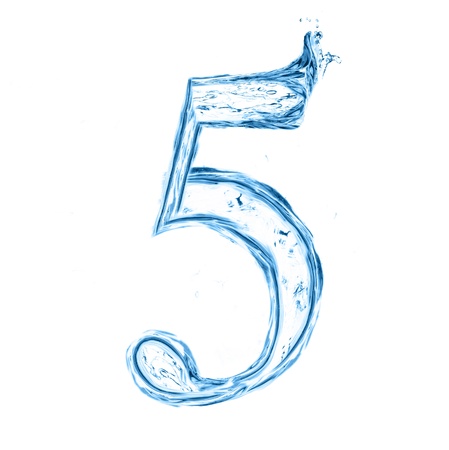 One letter of water alphabet isolated on  white backgroundの写真素材