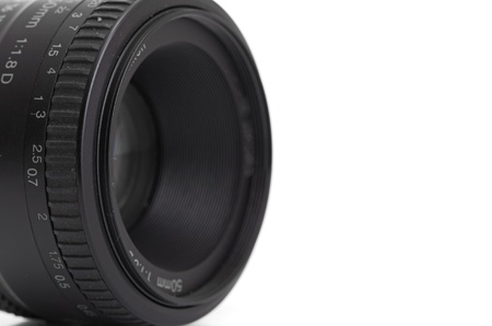 photo lens isolated on a white backgroundの写真素材