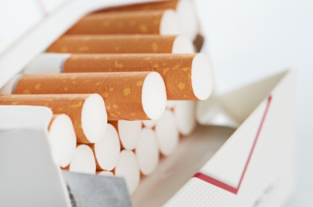 Closeup of a pile of cigarettes See my portfolio の写真素材