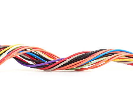 Multicolored computer cableの写真素材
