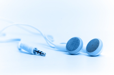 concept of digital music white Headphonesの写真素材
